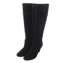 ダイアナ DIANA ロングブーツ スエード ラウンドトゥ 23cm U 黒 ブラック /TK