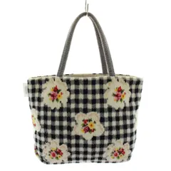 フェイラー FEILER ヴィシーチェック ミニ トートバッグ ハンドバッグ チェック柄 花柄 グレー 黒 ブラック /AN99