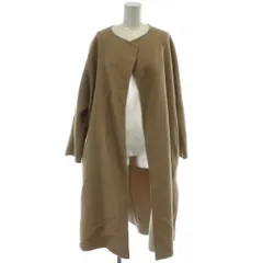 フレイアイディー FRAY I.D ノーカラーコート ウール 0 ベージュ 長袖 無地 ロング丈 /GG ■NI