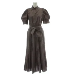 スナイデル SNIDEL ワンピース F チャコールグレー ロング丈 半袖 プリーツスカート リボンベルト /GG ■MU