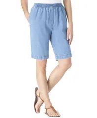 ウーマン ウィズイン レディース ボトムス ハーフパンツ・ショーツ ショートパンツ コットン デニム Woman Within Womens Within 7Day ElasticWaist PullOn Cotton Denim Shorts Light s