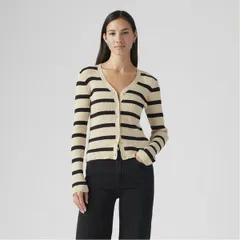 リーバイス レディース アウター ニット・セーター カーディガン Levis Tulip Cardigan Caviar Redwood Strpeのサムネイル
