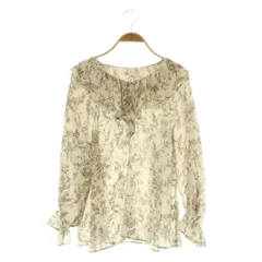 エニィスィス エニシス anySiS 花柄 ブラウス 長袖 プルオーバー フリル 2 ベージュ /MY ■OS