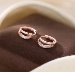 ラウンド ピンクゴールド フープピアス