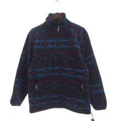 エルエルビーン L.L.BEAN ヴィンテージ 90s POLARTEC フリースジャケット プルオーバー 長袖 ハーフジップ 総柄 紫 パープルのサムネイル