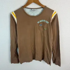 adidas アディダス 長袖 Tシャツ ロゴプリント ブラウン Lサイズ レディース 古着 スポーツMIX ストリート