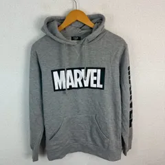 MARVEL マーベル スウェット パーカー ロゴプリント グレー メンズ 古着 ストリートのサムネイル