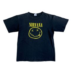 【ヒステリックグラマー×ニルヴァーナ】コラボ スマイル ロゴ 半袖TシャツS 黒 NIRVANA ヴィンテージ Tシャツ ロック バンド キムタク スマイル 90