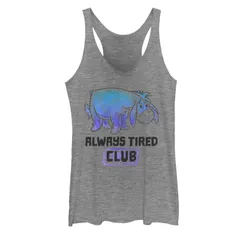 ディズニー レディース トップス Tシャツ Disneys Winnie The Pooh Eeyore Always Tired Club Juniors Tank Top Gray Heather グレー