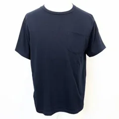 【中古】[印象B] SEVENDAYS SUNDAY セブンデイズサンデイ 半袖Tシャツ / カットソー メンズ M ネイビー 紺 背中に刺繍 松にとまる鷹 胸ポケット付き 丸首のサムネイル