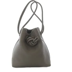 ヴァジック VASIC BOND MINI レザーバッグ ハンドバッグ ショルダーバッグ 2way 巾着 グレー /YO16 ■SH