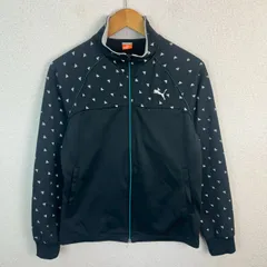 PUMA プーマ トラックジャケット 総柄 ブラック Mサイズ 古着 ストリート スポーツMIX