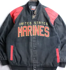 US MARINE ロゴ刺しゅう ブルゾン ジャンパー ブラック XLサイズ BRIGADE 米軍 USMC フェード ボロ アメリカ古着 ミリタリージャケットのサムネイル
