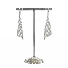 スワロフスキー フィット クリスタル メッシュフック ピアス シルバー色