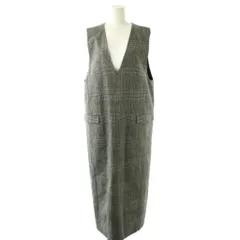 アンクレイヴ uncrave 25AW グレンチェック ワンピース ロング 2 ブラック オフホワイト /DF ■OS