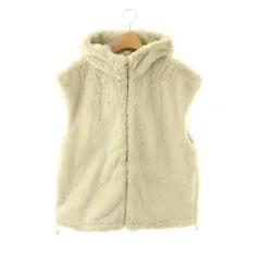 ナノユニバース nano universe フェイクファーフードベスト ジップアップ F オフベージュ /HK ■OS