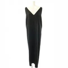 マカフィー MACPHEE トゥモローランド 24SS トリアセテートポリエステルサテンダブルストラップキャミワンピース ロング 36 ブラック /DO ■OS