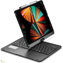 ブラック 360度回転 2024 iPad Pro 13インチ (M5,M4)用の/iPad Air 13インチ (M3,M2)用の キーボードケース タッチパッド バックライト付き iPad Pro 12.9インチ 第6/5/4/3世代用の キーボー 多機能
