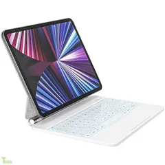 ホワイト マジックキーボード iPad Air 13インチ (M4/M3/M2) i-Pad Pro第3/4/5/6世代12.9インチに適用 iPadキーボード付きケース 日本語配列 高精度トラックパッド ショートカットキー スマートキーボード タブレットキー