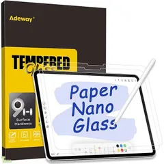 Adeway iPad Air 13インチ画面保護フィルム（2025 M3 & 2024 M2）- 書き込み＆描画用マット強化ガラス、紙質感表面、アンチグレア、簡単インストール、Apple Pencil対応、2枚パック