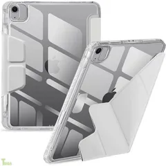 iPad Air 13インチ ケース (M4/M3/M2、2026/2025/2024) iPad Pro 12.9 ケース 第6/5/4/3世代(2022/2021/2020/2018) 通用 オートスリープ/ウェイク機能対応 ペン収納 耐衝撃 (グレー)