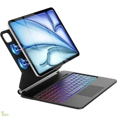 【2026年新型】iPad Air 13インチマジックキーボード (M3 2025/M2 2024) ケース ipad pro 12.9 第6世代/第5世代/第4世代/第3世代 磁気吸着式 タッチパッド付き ケース 軽量 bluetooth 自動スリープ 黑