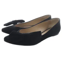 クロエ CHLOE ベロアリボン パンプス スエード ポインテッドトゥ 36.5 黒