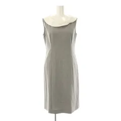 ルネ Rene ベーシック basic 襟付き パール ワンピース 膝丈 ノースリーブ 34 グレー /HK ■OS