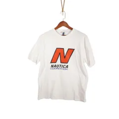 【希少】 Nautica Competition Vintage T-Shirt White XL Size Rare Big Logo Overseas Shipping Available