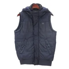 ジースターロウ G-Star RAW デニム ナイロン 中綿 ベスト フード S ネイビー ■GY43のサムネイル