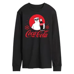 アニメキャラクター メンズ トップス Tシャツ グラフィック Licensed Character Mens CocaCola Polar Bear Long Sleeve Graphic Tee Black ブラック