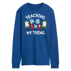 アニメキャラクター メンズ トップス Tシャツ Licensed Character Mens Dr Seuss Teaching Is My Thing Long Sleeve Blue ブルー