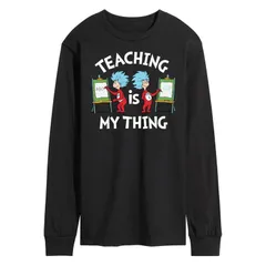 アニメキャラクター メンズ トップス Tシャツ Licensed Character Mens Dr Seuss Teaching Is My Thing Long Sleeve Black ブラック