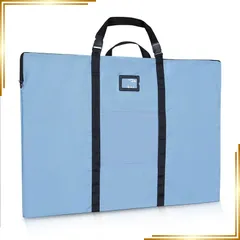 【新品】 WISEPRO ドキュメントファイル パネルバッグ 大判 A1 サイズ ポスター収納 アート 手提げ 肩掛け 書類バッグ 図面ケース 61×91cm トートバッグ 大容量 名刺入れ・ポケット付 製図板用 作品収納 (ライトブルー) 1