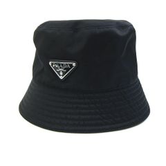 美品】PRADA バケットハット 黒 M 三角ロゴ ナイロン 正規品 人気