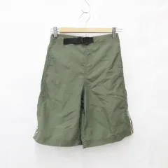 ギャップ GAP 古着 パンツ ハーフパンツ ショートパンツ テープ ベルト ナイロン 緑 ベージュ 黒 グリーン カーキ ブラック XL