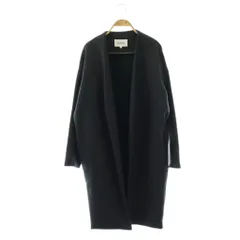 エンフォルド ENFOLD リバーウール ノーカラー ロングコート アウター 38 チャコールグレー /HK ■OS