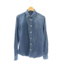 ポロ バイ ラルフローレン Polo by Ralph Lauren デニムシャツ 長袖 コットン 4 ネイビー /MY ■OS