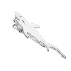 【新品】 Yierda おもしろ 鮫 ネクタイピン おしゃれ メンズ シルバー 動物 魚 ネクタイピン 結婚式 ビジネス タイピン アクセサリー プレゼント 1