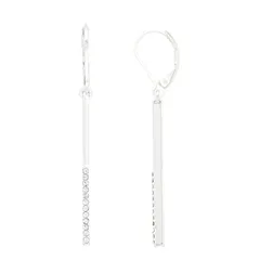 ナインウェスト レディース アクセサリー ピアス・イヤリング Nine West Pave Stick Linear Drop Earrings Clear