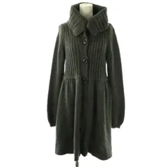 バーバリーブルーレーベル BURBERRY BLUE LABEL ウール ニットコート アウター ロング 38 グレー /NR ■OS