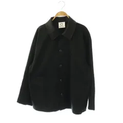 マルゥ ユナイテッドアローズ MARW UNITED ARROWS カバーオール ジャケット ステンカラー フェイクレザー 黒 /CX ■OS ■SH