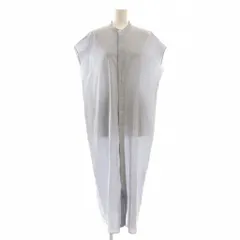 ギャルリーヴィー GALERIE VIE トゥモローランド 24SSエアリーサッカー スタンドカラーシャツワンピース 前開き F ブルー ホワイト /CX ■OS