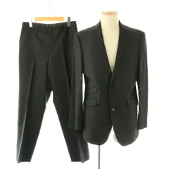 バーバリーブラックレーベル BURBERRY BLACK LABEL セットアップスーツ チェック柄 2Bジャケット パンツ チャコールブラック ブラック /DO ■OS