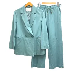 ボールジー BALLSEY トゥモローランド セットアップ ジャケット パンツ ダブル ストレッチ 長袖 無地 36 水色 ライトブルーのサムネイル
