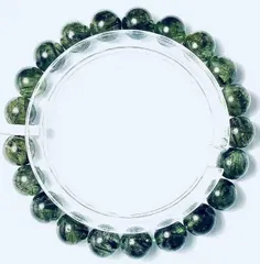 上質EU製定価238万円★天然水晶45Aグリーンルチル★パワーストーン 幸運 高級 お守り 巨大約9mm ★A1847