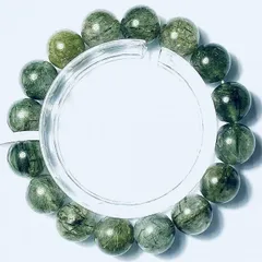 上質EU製定価238万円★天然水晶45Aグリーンルチル★パワーストーン 幸運 高級 お守り 巨大約13mm ★A1821