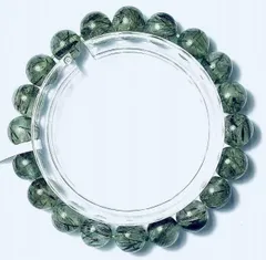 上質EU製定価238万円★天然水晶45Aグリーンルチル★パワーストーン 幸運 高級 お守り 巨大約10mm ★A1807