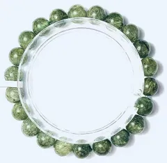 上質EU製定価238万円★天然水晶45Aグリーンルチル★パワーストーン 幸運 高級 お守り 巨大約9mm ★A1809