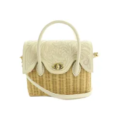 カービングトライブス グレースコンチネンタル CARVING TRIBES 2WAYバッグ カゴバッグ ハンドバッグ ショルダーバッグ フラップ 白 ベージュ /MI ■OS